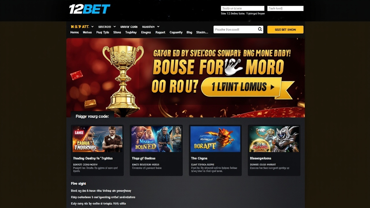 12bet Bonus Code guide, gold editorial sports betting photography
