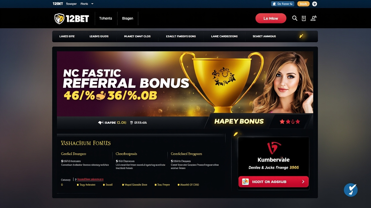 12bet Referral Bonus guide, gold editorial sports betting photography