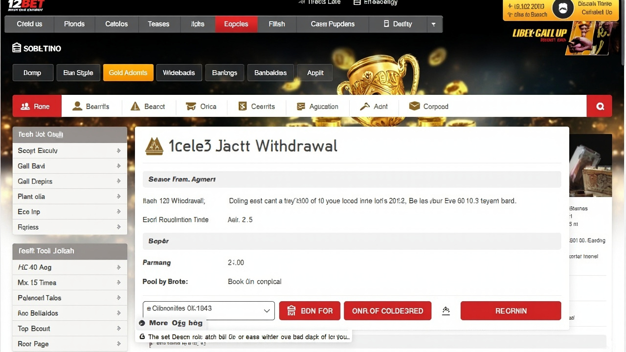 12bet Withdrawal guide, gold editorial sports betting photography